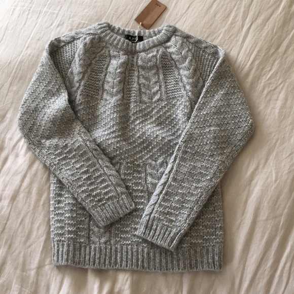 NWT A.P.C. Grey Alpaca Cable Sweater. Size S. - Picture 2 of 5